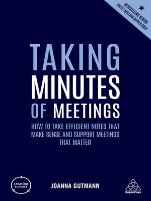 cover image of Taking Minutes of Meetings